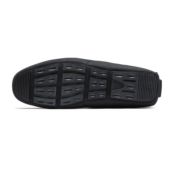 Men's Vegan Leather Slip-On Casual Loafers - BLACK - 3